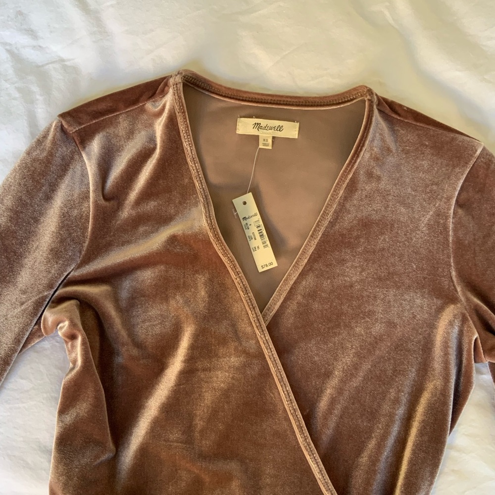 Madewell Velvet Wrap Top